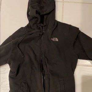 reversible fleece lined North Face zip up hoodie